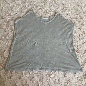 Made in Italy Womens Large Blouse Beige Lagenlook Linen Kaftan Plain Tunic Top